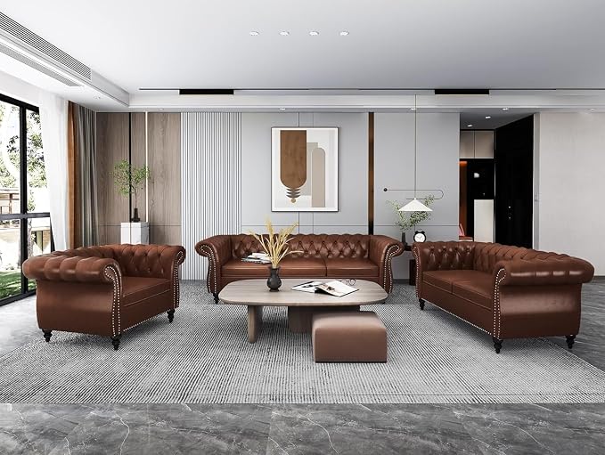 AVZEAR Leather Upholstered Armchair, Single Sofa Chair - Image 4