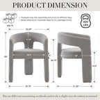 Modern Chenille Dining Chairs Set of 4, Upholstered Barrel Chairs - Image 2