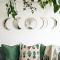 MAXROCK Moon Phase Mirror Set, 5 Piece Scandinavian Natural Decor Wall by MAXROCK