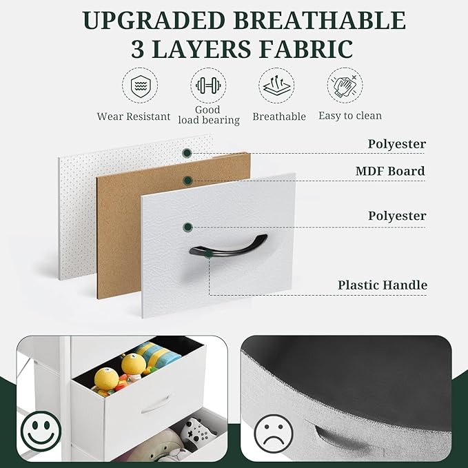 8-Drawer Dresser for Bedroom, Anti-Tip Tall Storage Organizer Chest of Drawers - Image 6