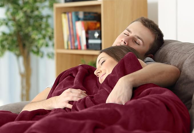 Utopia Bedding Soft Fleece Bed Blanket King Size Burgundy | Microfiber Plush - Image 6
