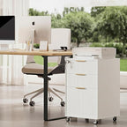 3 Drawers Fluted Mobile File Cabinet - Image 7