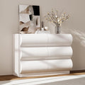 homary Modern 6 Drawers Dresser, 39.4" Wide Faux Leather Chest of Drawers by Homary