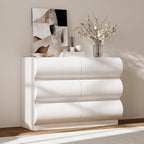 homary Modern 6 Drawers Dresser, 39.4" Wide Faux Leather Chest of Drawers by Homary