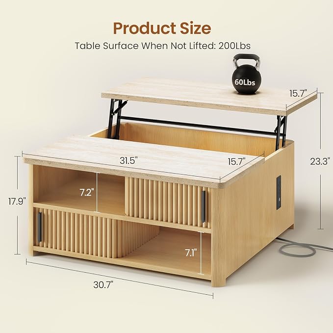 Itaar 31.5" Lift Top Coffee Table - Image 2