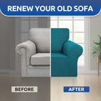 Stretch Chair Sofa Slipcover, Single Couch Cover, Peacock Blue | 1-Piece - Image 6