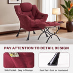 Tiita Lazy Chair with Ottoman, Comfy Leisure Sofa Armchair with Ottoman - Image 5