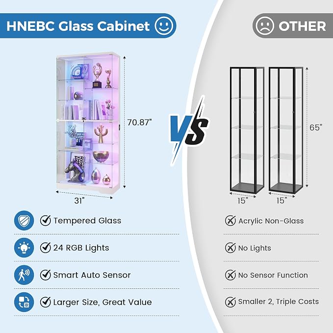 HNEBC 71” Display Cabinet with Glass Doors - Image 5