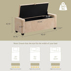 GRAINELL Storage Ottoman Bench, Upholstered Tufted Bedroom Bench - Image 2