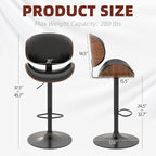 civama Bar Stools 1 PC for Kitchen Counter, Adjustable Bar Height Chairs - Image 2