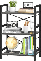 Yoobure Bookshelf Small Book Shelf, Solid Industrial 3 Tier Shelf Bookcase by Yoobure