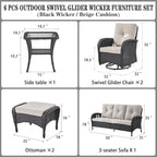 Belord 6 Pieces Wicker Patio Furniture Set - Image 2