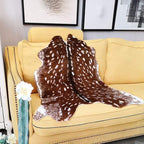 Faux Cowhide Area Rug, Sika Deer Printed Hide Rug Animal Print Rug Faux Fur - Image 2