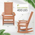 GREENVINES Outdoor Rocking Chairs | Set of 2 | Porch Rocker | HDPE Plastic | - Image 3