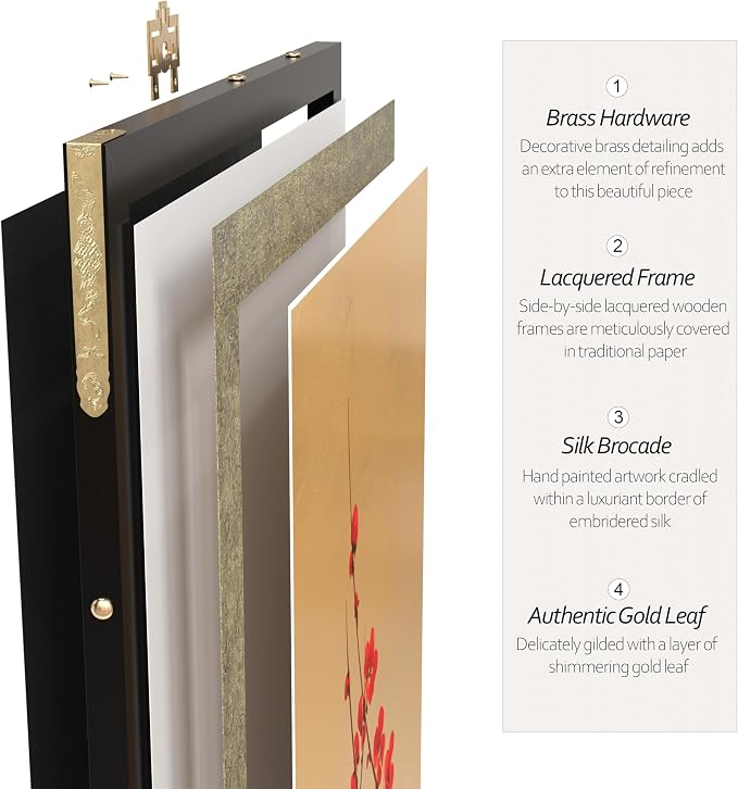 Oriental Furniture Plum Tree on Gold Leaf - Image 5