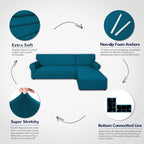 PureFit Stretch Sectional Couch Covers 2 pcs Non Slip L Shape Sofa Cover - Image 3