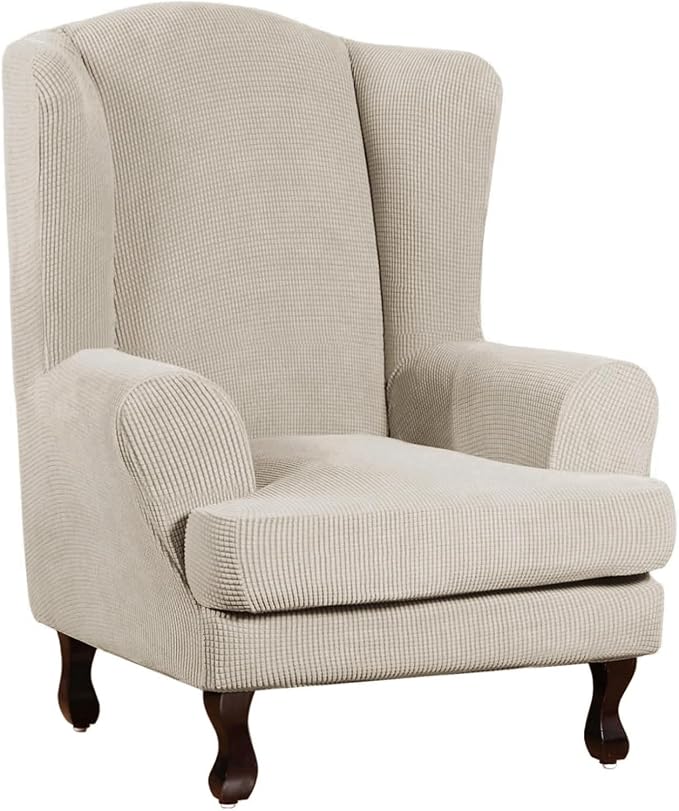 Turquoize Wingback Chair Covers 2 Piece Wing Chair Slipcover Stretch Slipcovers by Turquoize