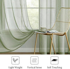 MIULEE 2 Panels Sage Green Sheer Curtains 108 inches Long, 54 X 108 Inches | - Image 4