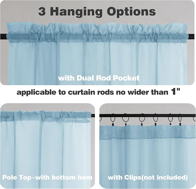 Chyhomenyc Sky Blue Sheer Valance - Image 6