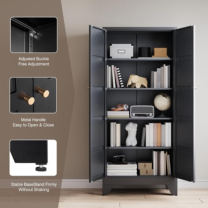 Yizosh Metal Pantry Cabinet, - Image 6