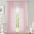 Sheer Blush Curtains 108 Inches Long by OWENIE