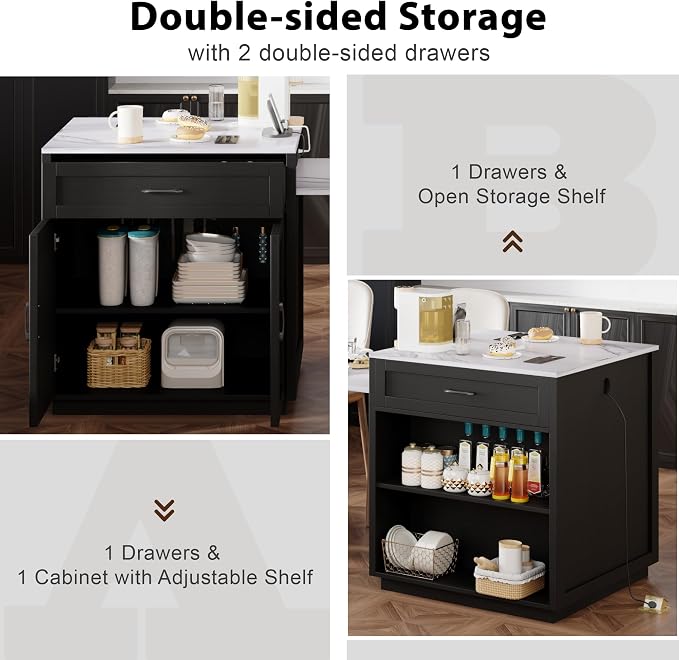 Kitchen Island with Extendable Dining Table - Image 6