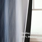Navy Blue and Greyish White Blackout Curtains - Image 5