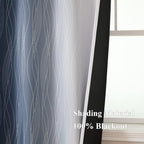 Navy Blue and Greyish White Blackout Curtains - Image 5