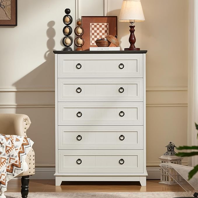 Joaxswe Farmhouse 5 Drawer Dresser - Image 4