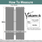 Yakamok Room Darkening Curtains 62x84 inch Length Charcoal Grey-Living Room | 2 - Image 7