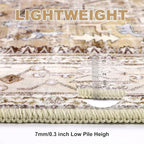 Yamaziot Washable Runner Rug, Low Pile, Soft Distressed Floor Carpet - Image 3