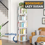 SpaceAid 5 Tier Rotating Bookshelf Tower, Spinning Bookcase Lazy Susan - Image 4