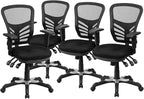 Flash Furniture Nicholas Mid-Back Black Mesh Multifunction Executive Swivel by FlashFurniture