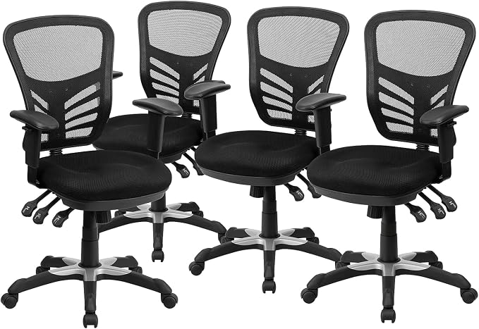 Flash Furniture Nicholas Mid-Back Black Mesh Multifunction Executive Swivel by FlashFurniture