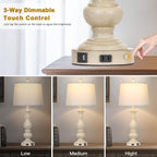 Cinkeda 28" Farmhouse Table Lamps Set of 2 - Image 4