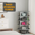 SpaceAid 5 Tier Rotating Shoe Rack Tower, Spinning Shoe Display Lazy Susan - Image 5