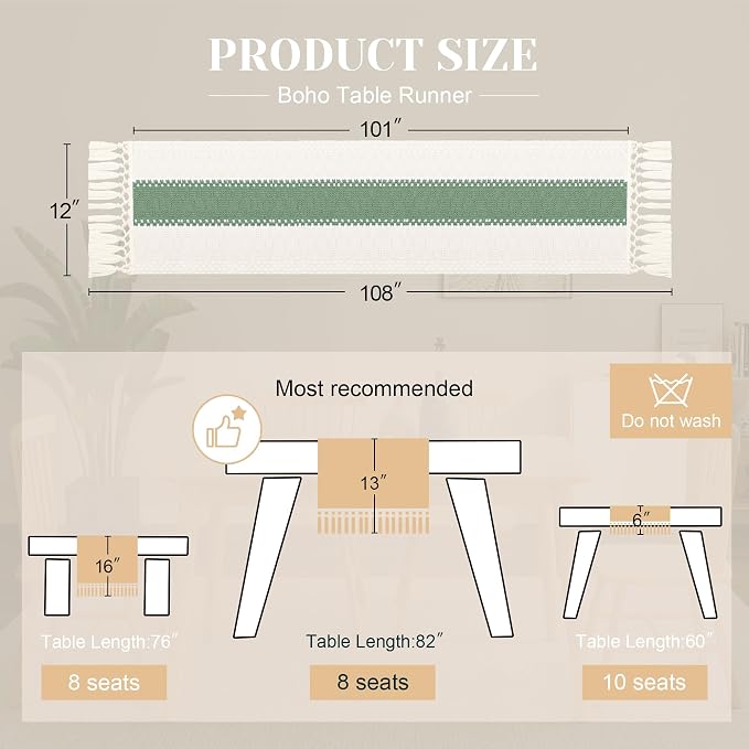 FEXIA Boho Table Runner for Home Decor - Image 2