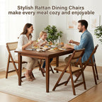 Furlide Rattan Folding Chair, Modern Mid Century Dining Chairs Set of 1 - Image 6