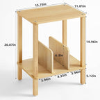 LELELINKY 2-Tier Bamboo Record Player Stand - Image 3