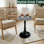 Gesodant Boho Chic Round Side Table, Stable Hourglass Pedestal Base, Unique - Image 5