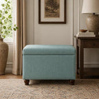Homepop Home Decor | Upholstered MediumRectangular Storage Ottoman | Hinged Lid - Image 4