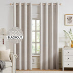 MIULEE 100% Blackout Linen Curtains by MIULEE