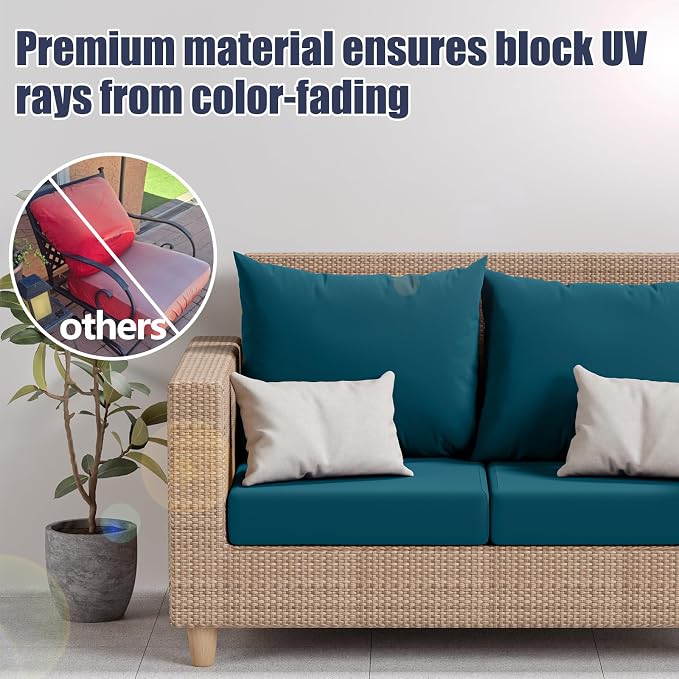 8Pcs Outdoor Cushion Covers, Stretch Patio Furniture Couch Chair Slipcovers | - Image 6
