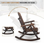 Outvita Wooden Rocking Chair, Fir Log Adirondack Rocker, Outdoor Wood Accent - Image 7