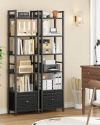 Furologee Book Shelf Set of 2, 6 Tier Tall Shelf - Image 5