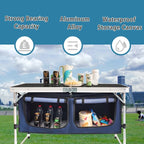 Folding Camping Table with Storage Compartment Aluminum Lightweight Camp - Image 3