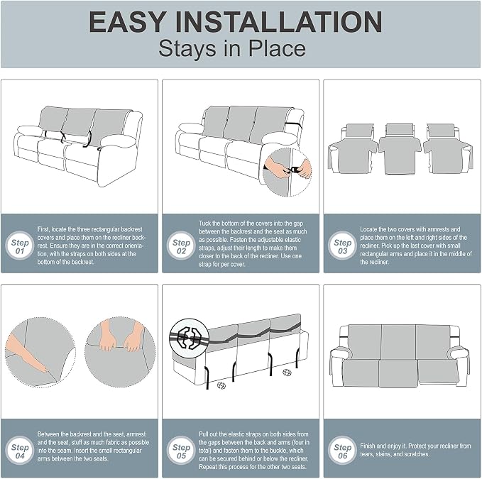 Genina Waterproof Couch Cover for Reclining Sofa - Image 2