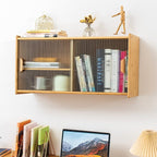 HollyHOME Small Bamboo Wall Mounted Kitchen Pantry Sideboard - Image 9