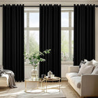 MIULEE Blackout Curtains for Bedroom 2 Panels 50 x 84 Inch Long Black | Thermal - Image 6