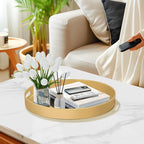 MAONAME 13" Gold Round Decorative Tray - Image 5